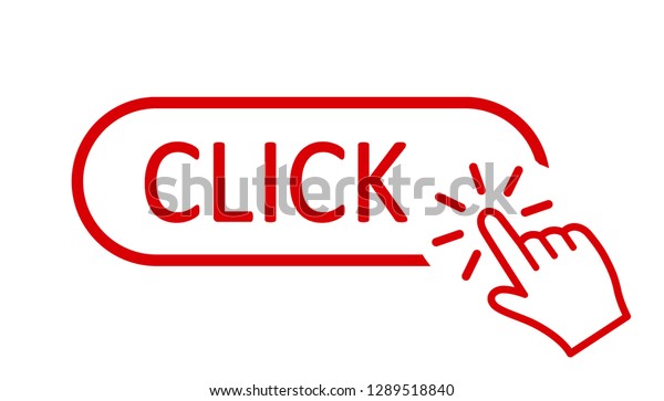 Click Here Button Hand Pointer Clicking Stock Vector (Royalty Free ...