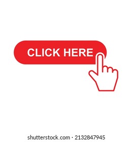 click here button icon vector