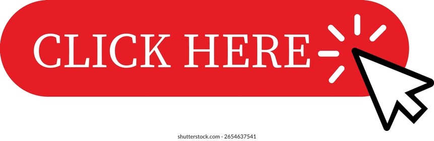 Click Here Button Icon.Pointer Click button. Modern action button mouse click symbol. Computer mouse click cursor or Hand pointer symbol. Cursor arrow icon. Clicking finger. Vector illustration.