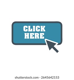 Click Here" Button with Mouse Cursor for Websites