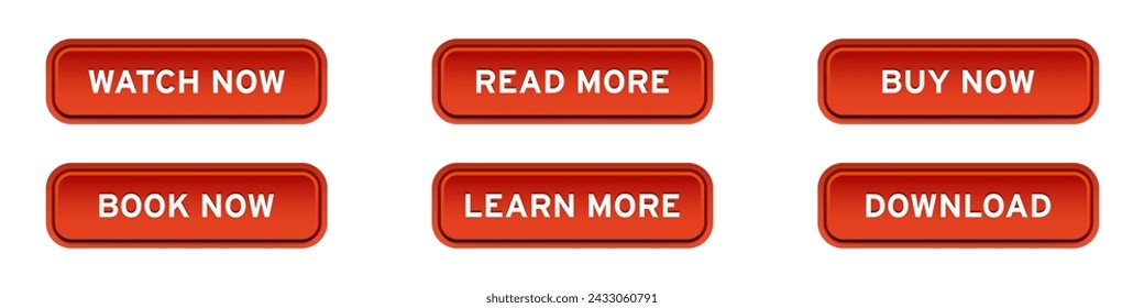 Click here button set. Realistic style. Vector illustration.