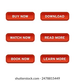 Click here button set. Realistic style. Vector illustration.