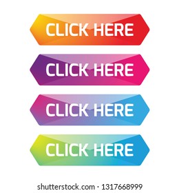 Click here button set vector