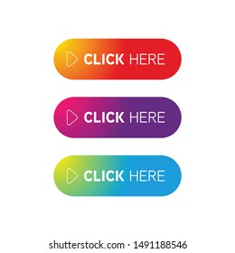 Click Here button set vector