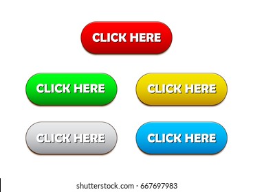 click here button set vector