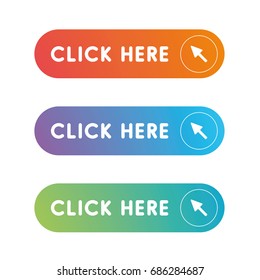 Click Here Button Set Vector