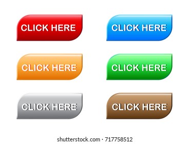 click here button set vector