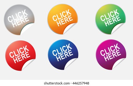 Click here button vector 