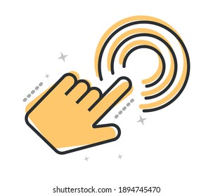 Click here button. Vector illustration.