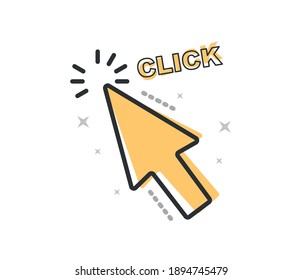 Click here button. Vector illustration.