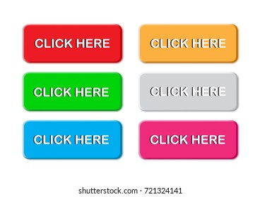 Click here button vector set