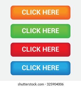 Click Here Buttons. 4 icons set. Vector.