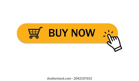 Click here Buy now button with a shopping cart. Online shopping. Order online. Vector illustration