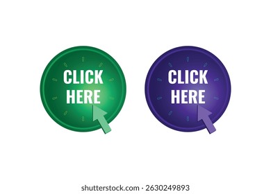 Click Here Call-to-Action Button Icon Set