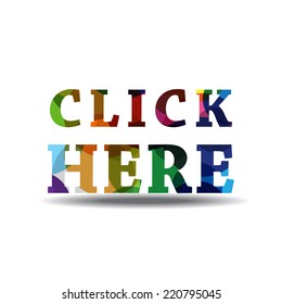Click Here Colorful Vector Icon Design