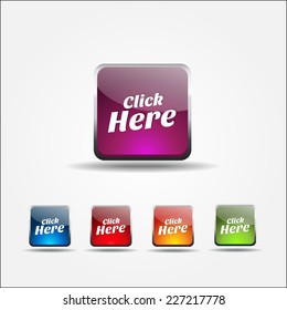 Click Here Colorful Vector Icon Design