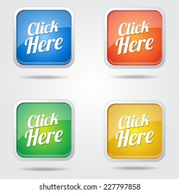 Click Here Colorful Vector Icon Design