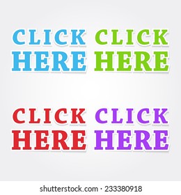 Click Here Colorful Vector Icon Design