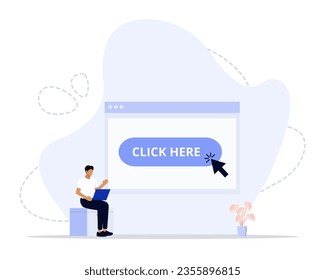 Click here concept illustration. Suitable for web landing page, ui, mobile app, editorial design, flyer, banner, and other related 
occasion.