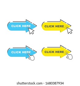 click here cursor for link website vector illustration design