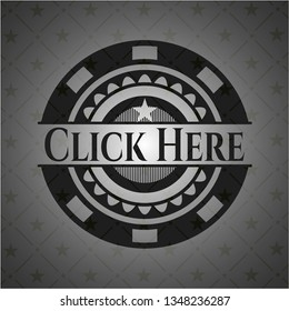 Click Here dark emblem. Retro