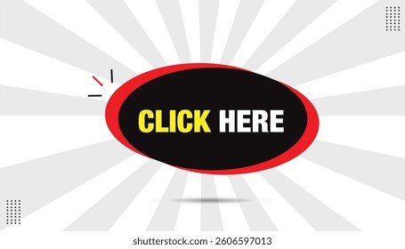 Click here editable eps format banner editable template design with black red shapes with white gray gradient background Vector illustration