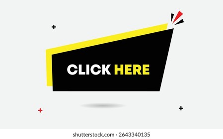 Click here for editable vector art illustration web banner icon badge design featuring black yellow shapes on white light gray background perfect for modern graphics branding and creative marketing vi