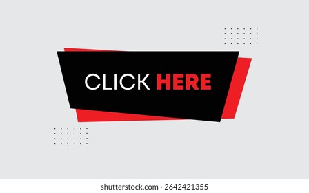 Click here for editable web banner vector art illustration template with black red shapes and light gray business background perfect for modern ads online marketing social media covers and promotions