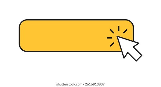 Click here empty banner icon in flat style. Ecommerce vector illustration on isolated background. Shopping button sign business concept.