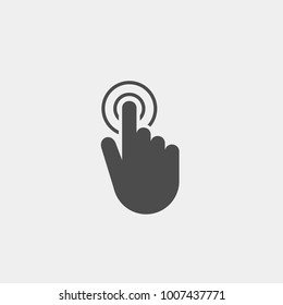 Click here flat vector icon