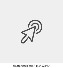 Click here flat vector icon. Cursor flat vector icon