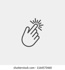 Click here flat vector icon. Cursor flat vector icon