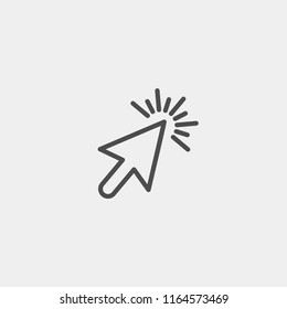 Click here flat vector icon. Cursor flat vector icon