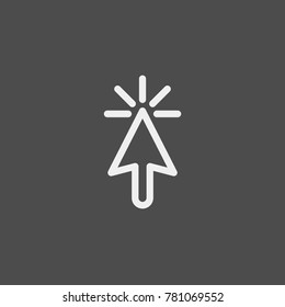 Click here flat vector icon