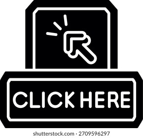 Click Here Glyph Style Icon Design