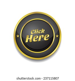 Click Here Gold Vector Icon Button