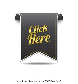 Click Here golden Vector Icon Design