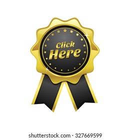 Click Here golden Vector Icon Design