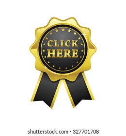 Click Here golden Vector Icon Design