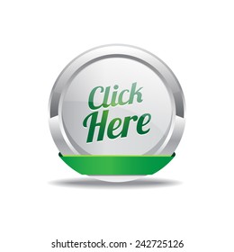 Click Here Green Vector Icon Button