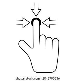 Click here hand icon with the button pointer finger and arrow