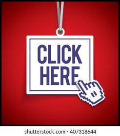 Click Here hanging sign.