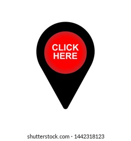Click Here Icon. Action Button or Direct Command Illustration As A Simple Vector Sign & Trendy Symbol for Design and Websites, Presentation or Mobile Application. 