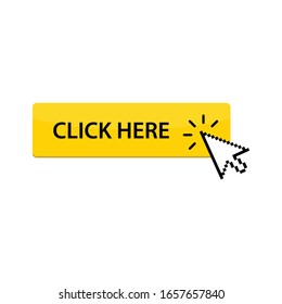 click here icon. clicking button. 