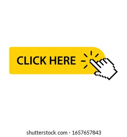 click here icon. clicking button. 