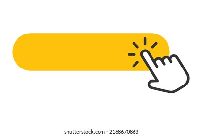 Click Here Icon In Flat Style. Pointer Clicking Vector Illustration On Isolated Background. Web Button Sign Business Concept.