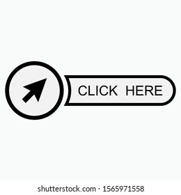 Click Here Icon. Guidance, Direction Symbol for Design Elements, Websites, Presentation and Application - Vector.  