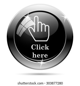 Click here icon. Internet button on white background. EPS10 vector 