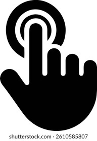 click here icon with touch style png