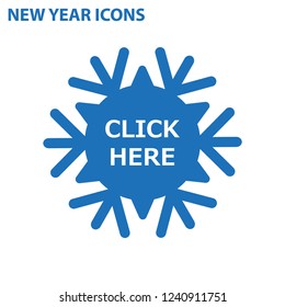 Click Here Icon Vector flat design style